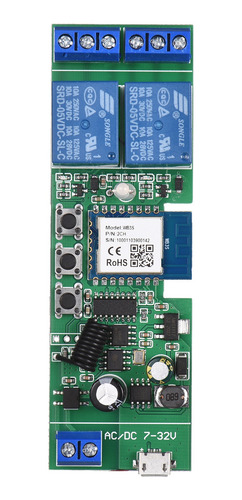 Imagen 3 de 9 de Tuya 2ch Dc5v/7-32v Wifi Interruptor Inalámbrico Relé Módulo