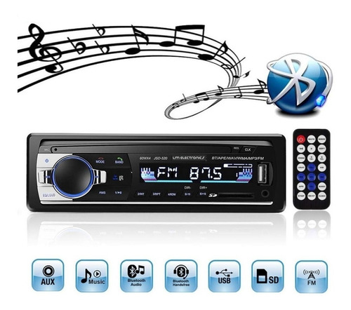 Imagem 1 de 8 de Mp3 Player 1din Usb Radio Automotivo Lm Fm Bluetooth Carro