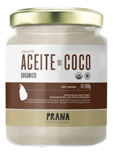 Aceite De Coco Orgánico Prana 200ml 