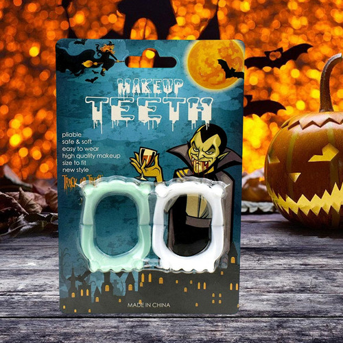 2 Colmillos Luminosos De Halloween Accesorios De Halloween