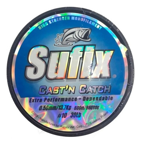 Tanza Sufix Cast`n Catch 0,50 Mm Bobina 600 Mtrs Bentancor O Color Blanco