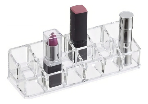 Organizador de lápiz labial cosmético acrílico con 12 divisores