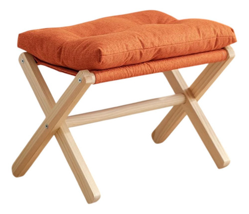 Pisos Sillón Otomano Taburete Plegable Tapiz Naranja