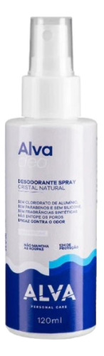Desodorante Cristal Spray Sem Perfume Alva 120ml