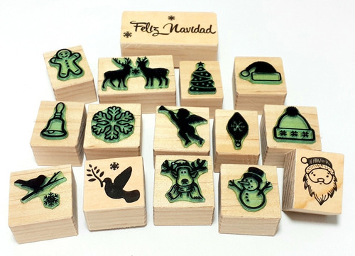 Imagen 2 de 4 de Sellitos De Goma Decorativos Modelo Navidad 1
