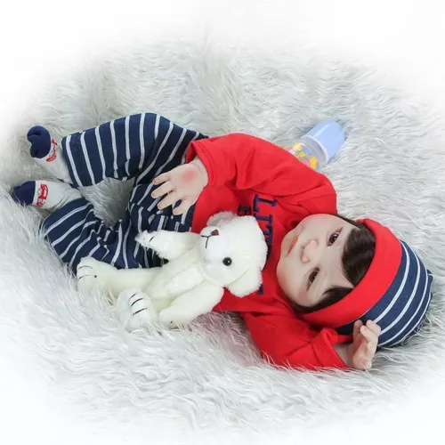 Bebe Reborn Menino 100% Silicone 55 Cm - ENVIO IMEDIATO