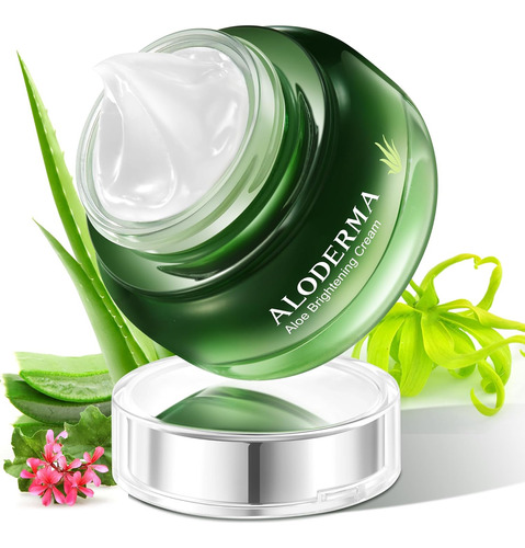 Crema Facial Iluminada Con Aloe Vera 80% Orgánico Aloderma