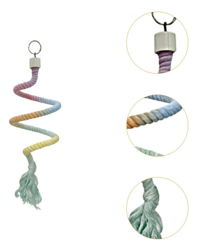 Bird Rope Parrot Swing Rope Colgante De Metal De 80 Cm