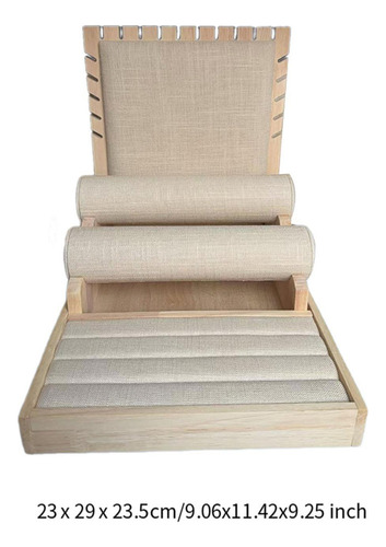 Fa Organizador De Almacenamiento De Joyas De Madera, 3 En 1