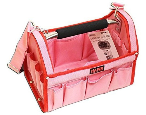 Pretty Pink Tool Carry-all Con Borde Rojo-12-1 - 2 X 9-1 - 2