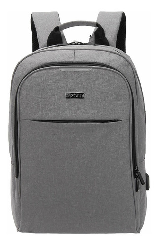 Mochila Zom Zb 403 Gr Notebook 15,6   Usb Impermeable Gris