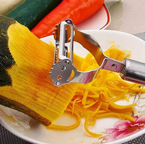Imagem 2 de 3 de Descascador Multi Função Batata, Cenoura E Frutas Aço Inox