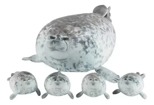 Foca Peluche 40cm + 4 Foquitas Bebes