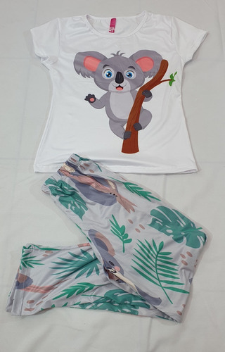 Pijama De Mujer De Koala, Pantalon Y Blusa 