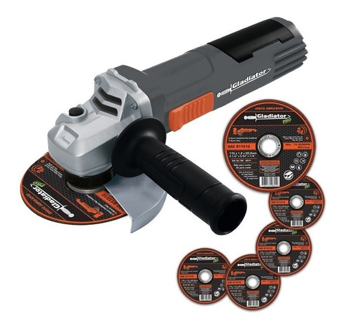 Imagen 2 de 3 de Amoladora angular Gladiator AA 615/5 Plus de 50 Hz/60 Hz color gris 800 W 220 V + accesorios
