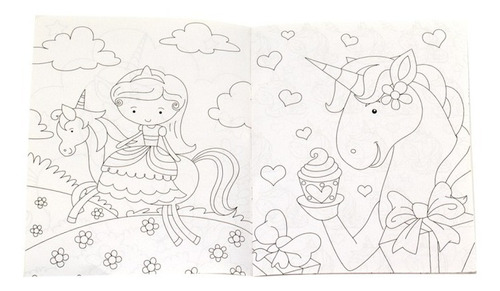 Livro Para Colorir Com Adesivos Mundo Encantado Para Colorir: Unicórnio