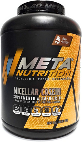 Proteina Meta Nutrition Micellar Casein 4 Lb - 50 Porciones Sabor Power chocolate