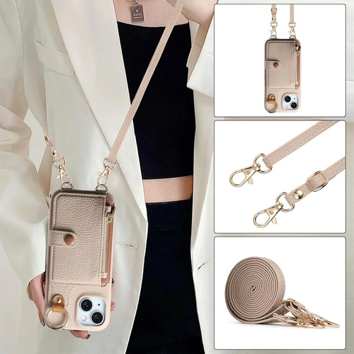 Funda De Teléfono Extraíble Tipo Cartera Con Forma De Bandolera Para iPhone 13 Mini