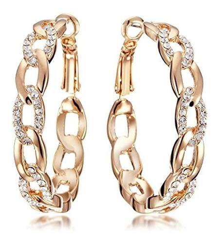 Pendientes De Mujer De Oro De 18 Quilates, Marca Pyle