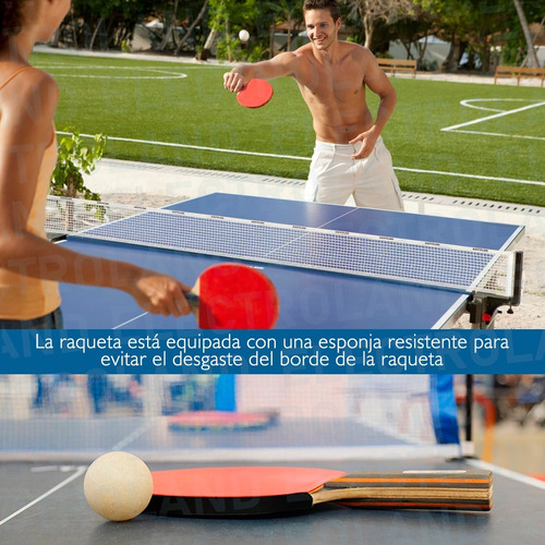 Set Ping Pong 2 Paletas + 3 Pelotas Combo Tenis Mesa Kit Pin