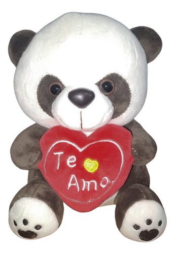 Peluche Osito Panda Tierno Con Corazón Te Amo 22cm Kawaii