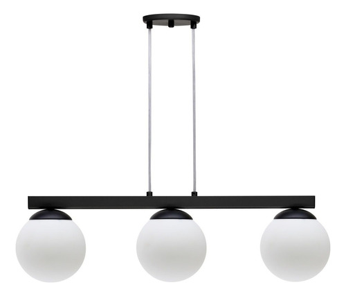 Luminária Pendente Jabuticaba Toronto Globo 15cm Moon Trilho Cor Preto Com Globo Branco