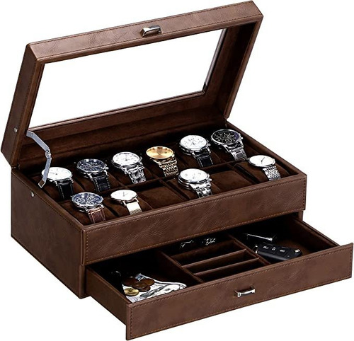 Bewishome Caja De Reloj Para Hombre, Organizador De Reloj D.