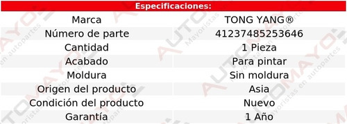 Una Parrilla P/pintar S/mold Tong Yang Jetta 1993-1995