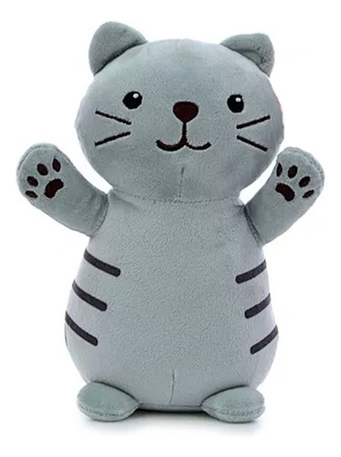 Gato De Peluche Grande 40 Cm Soft Original Gris Muy Suave 