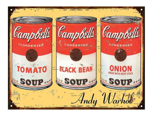 Cartel De Chapa Warhol Latas Tomato Soup L831