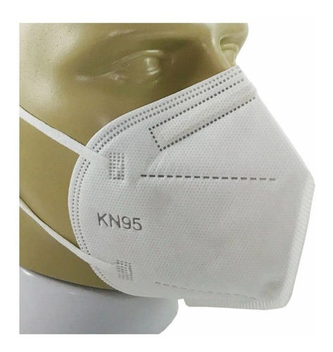 Caixa Com 10 Máscaras Kn95 Proteção Respiratória Pff2 Saúde! Cor Branco