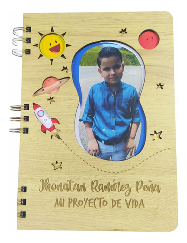 Agenda - Libreta Personalizada En Mdf. Con Foto