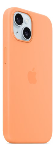 Capa Apple Magsafe Para iPhone 15, Silicone, Laranja-verão