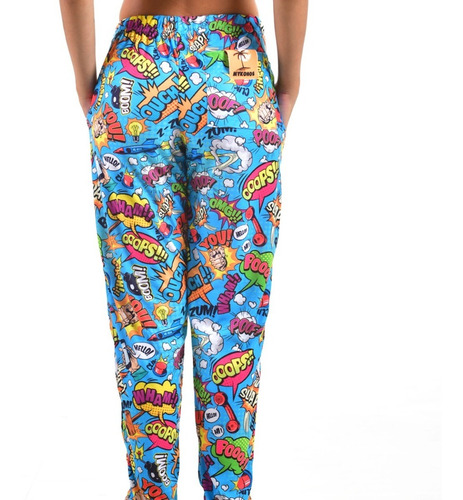 Pijama Largo Cómics Remera Gris - Store Mykonos