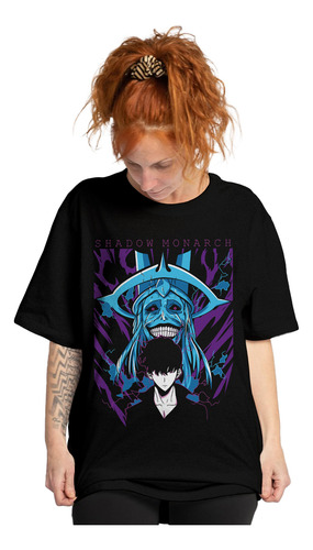 Polera Estampada Simple Solo Leveling Shadow Monarch