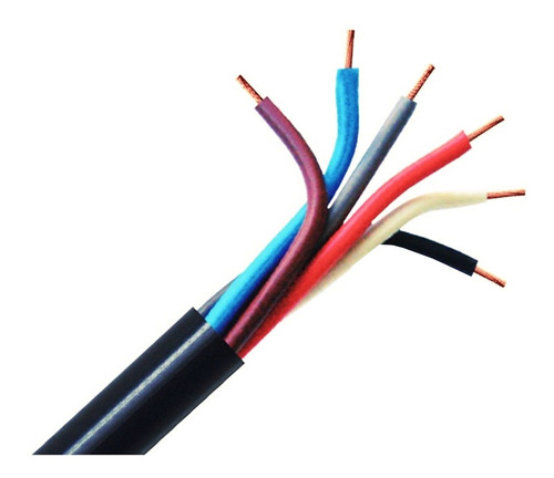 Cabo Pp Com 6 Fios 6x1,0mm Isolado Preto - 6 Metros