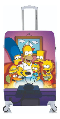 Capa Protetora Para Mala Média Simpsons Assistindo Tv