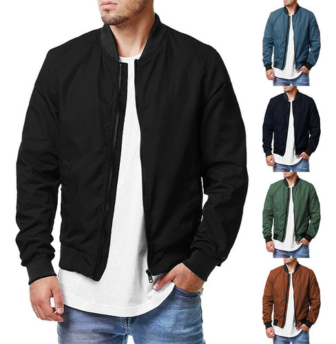 Nuevo Chaqueta Bomber For Hombre Casual Soft Shell Moda