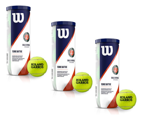 Pelotas Wilson Roland Garros - 3 Tubos / 9 Bolas - Claycourt