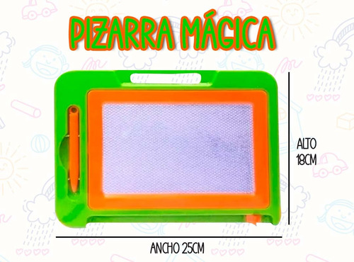 Imagen 2 de 10 de Juguete Pizarra Magica Infantil Didactica Magnetica + Lapiz