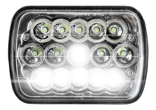 Imagen 3 de 6 de Par Faro Led 7 Pulgadas Rectangular 15 Led Alta/baja Fal8045