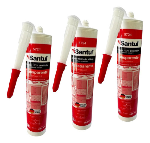 3 Pz Sellador 100% Silicon Tubo 280ml Transparente Mayoreo