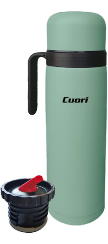 Termo Cuori 1 Lt Acero Inox Con Asa Tapon Cebador Tero Color Verde claro