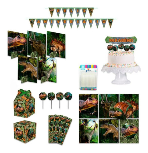 Kit De Festa Pronta Dinossauro Facil De Montar