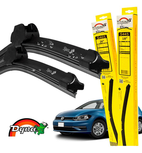 Kit Limpador Parabrisas Vw Golf 2014 A 2018 Dyna Original