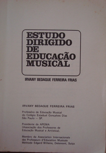 Estudo Dirigido De Educação Musical De 1972 Ivany Bedaque