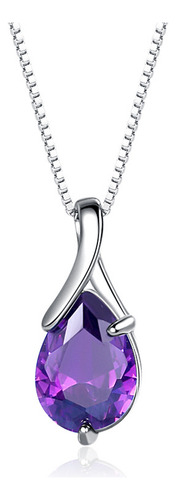 Colgante De Plata 925 Con Forma De Lágrima De Ángel, Cristal