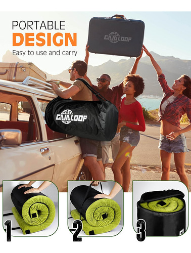 Colchoneta Para Camping Gaialoop, Espuma, Verde, Talla Kid