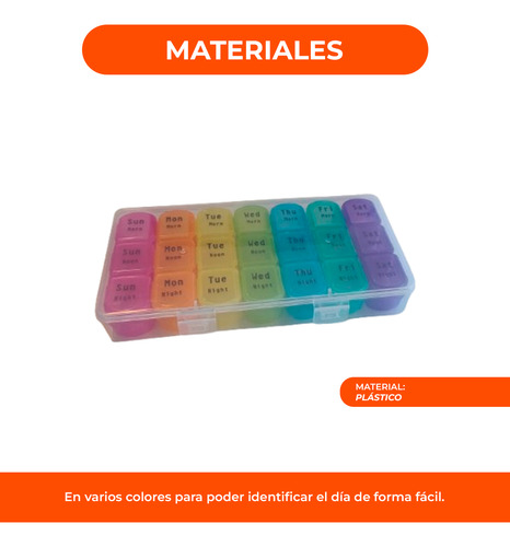 Pastillero Semanal 3 Tomas 7 Dias Organizador Pastillas.