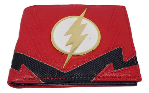 Billetera Flash Logo Metálico Dc Comics